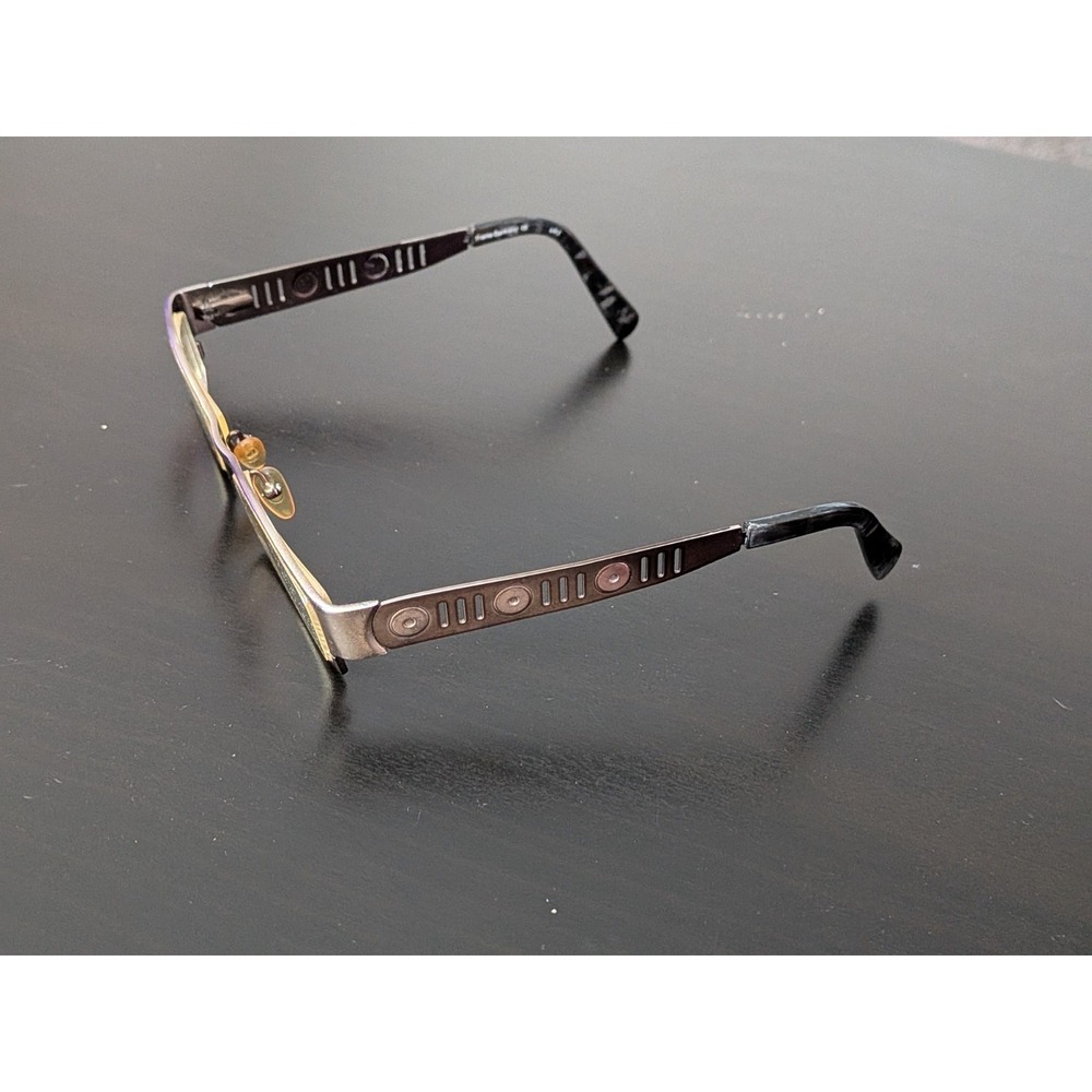 OGI Glasses Brutalist Metal Frame Thin Rectangle Vintage 1990s Germany 49-18 135